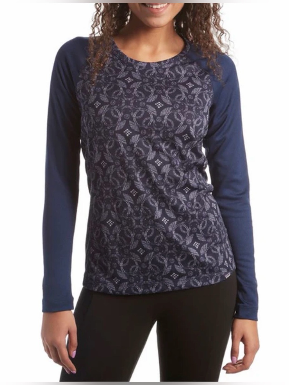 Patagonia Navy Blue Printed Raglan Long Sleeve Top
